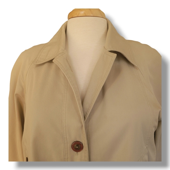 Brem Rainwear Women's Tan Short Trench Coat. Size 10 - Picture 3 of 12